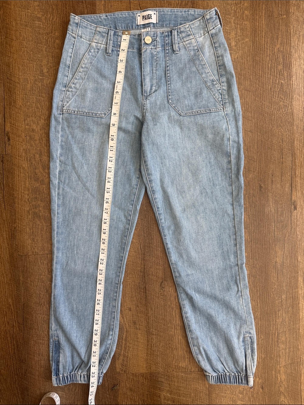 PAIGE Women’s Mayslie Soft Denim Light Wash Jogger Size 25 - Picture 5 of 11